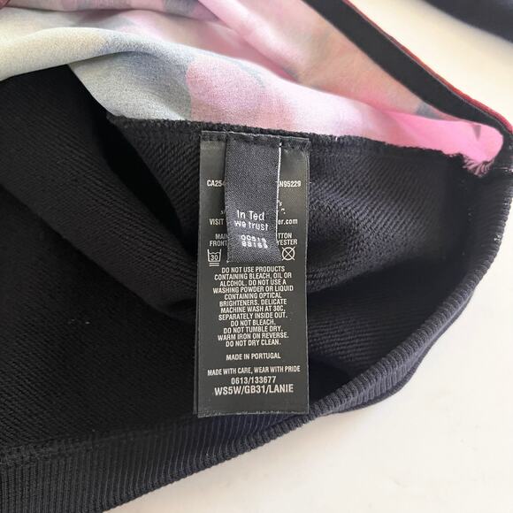 Ted Baker London Lanie Cascading Flora Floral Print Black Crewneck Sweatshirt XS - Picture 9 of 10